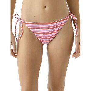 Solid & Striped Womens The Iris Ribbed Bikini Bottom Small Pink Multi Stripe